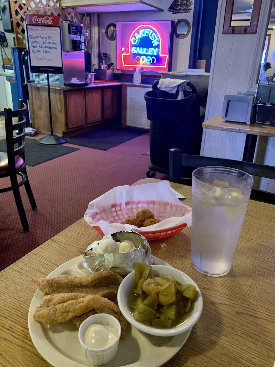 Restaurant menu with appetizers and kid's meals.